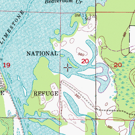 Topographic Map of Bibb and Garretts Steam Mill (historical), AL