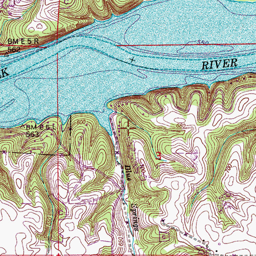 Topographic Map of Blue Springs Park, AL