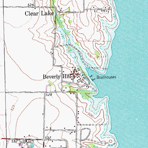Topographic Map of Beverly Hill, TX