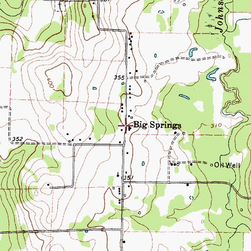 Topographic Map of Big Springs, TX