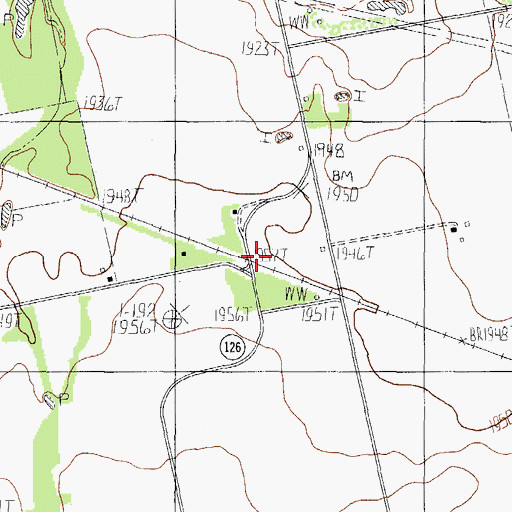 Topographic Map of Blair, TX