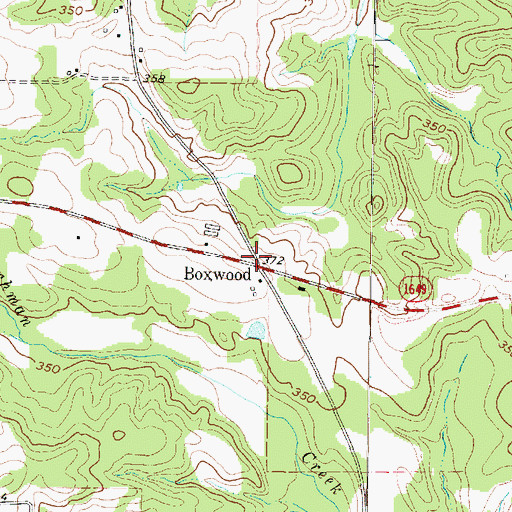 Topographic Map of Boxwood, TX