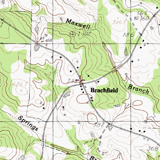 Topographic Map of Brachfield, TX