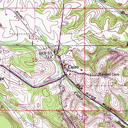 Topographic Map of Cairo Church, AL