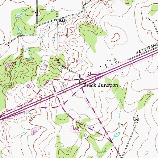 Topographic Map of Brock Junction, TX
