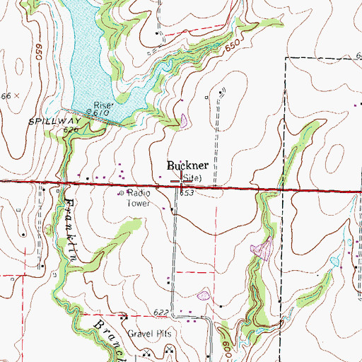 Topographic Map of Buckner, TX