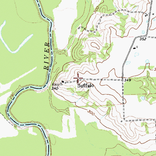 Topographic Map of Buffalo, TX