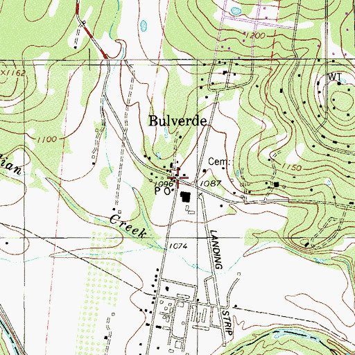 Topographic Map of Bulverde, TX