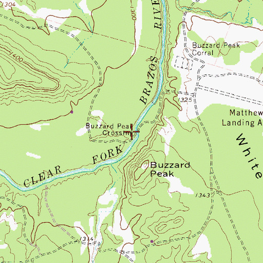 Topographic Map of Buzzard Peak Crossing, TX