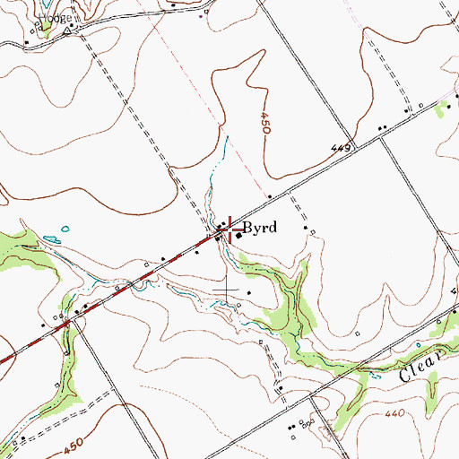 Topographic Map of Byrd, TX
