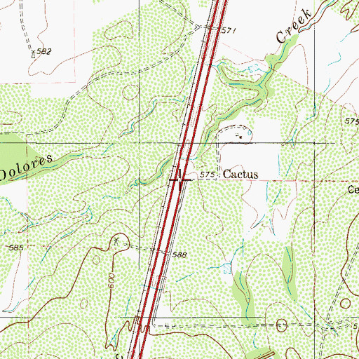 Topographic Map of Cactus, TX