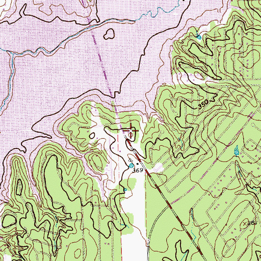 Topographic Map of Caney City, TX