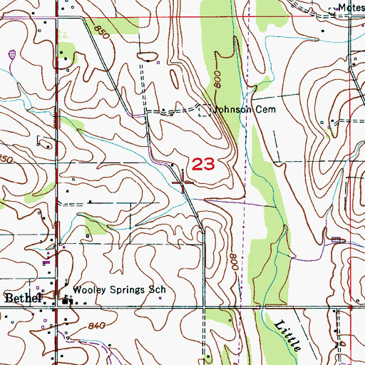 Topographic Map of Caro (historical), AL