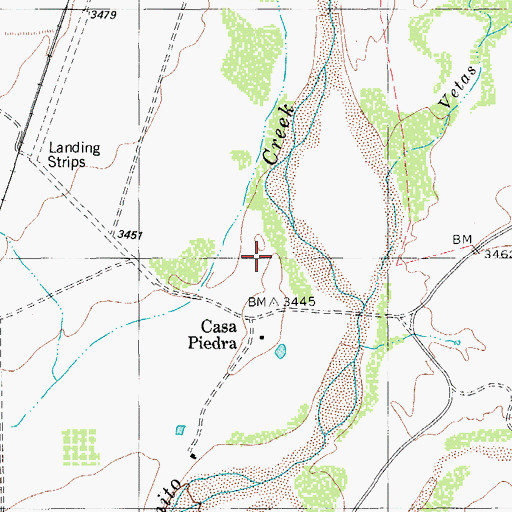 Topographic Map of Casa Piedra, TX