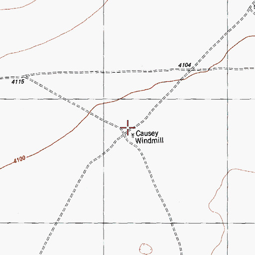 Topographic Map of Causey Place, TX