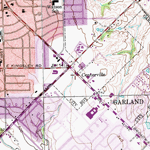 Topographic Map of Centerville, TX
