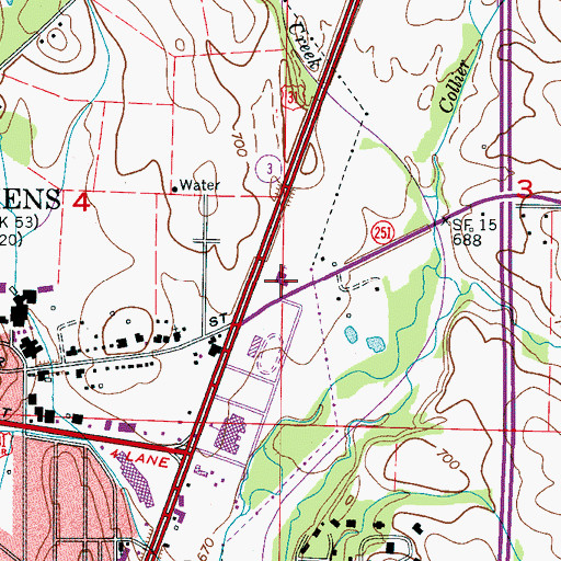 Topographic Map of Central Church of Christ, AL