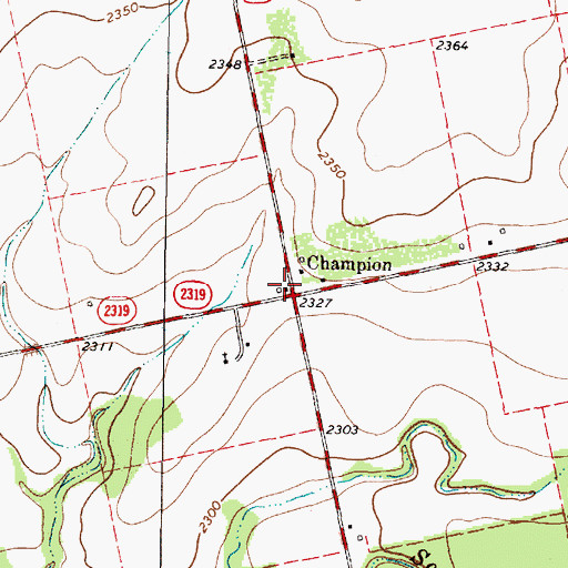 Topographic Map of Champion, TX