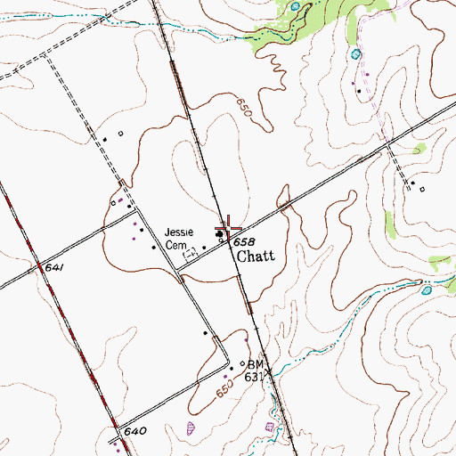Topographic Map of Chatt, TX