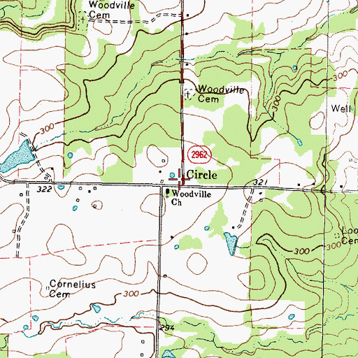 Topographic Map of Circle, TX