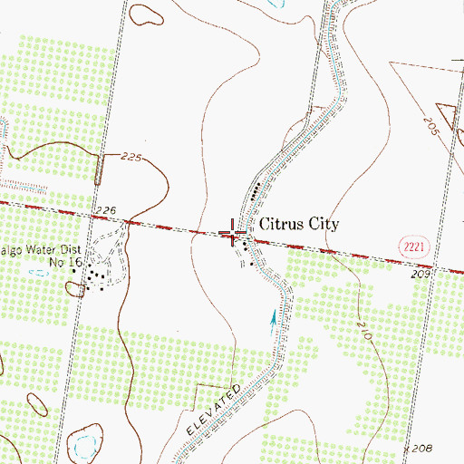 Topographic Map of Citrus City, TX