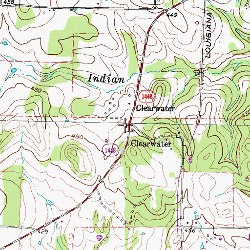 Topographic Map of Clearwater, TX