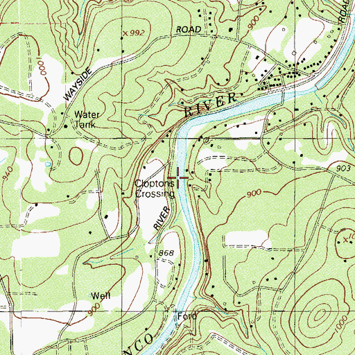 Topographic Map of Cloptins Crossing, TX