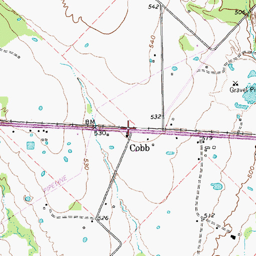 Topographic Map of Cobb, TX