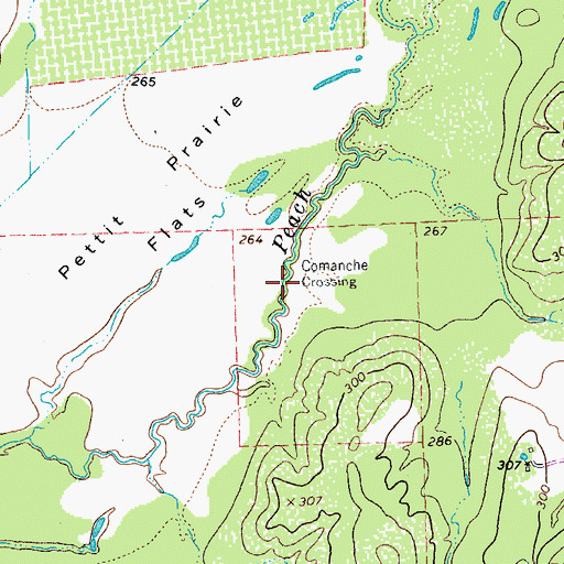 Topographic Map of Comanche Crossing, TX