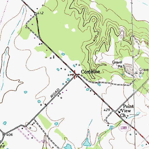 Topographic Map of Combine, TX
