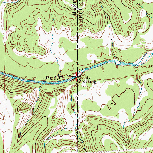 Topographic Map of Coody Crossing, TX