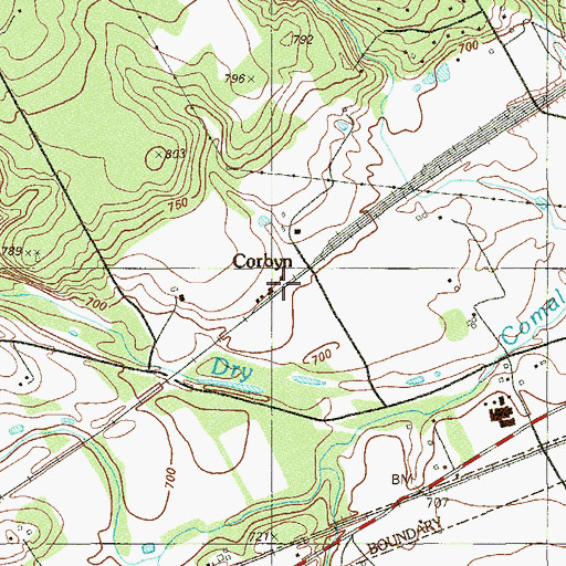 Topographic Map of Corbyn, TX
