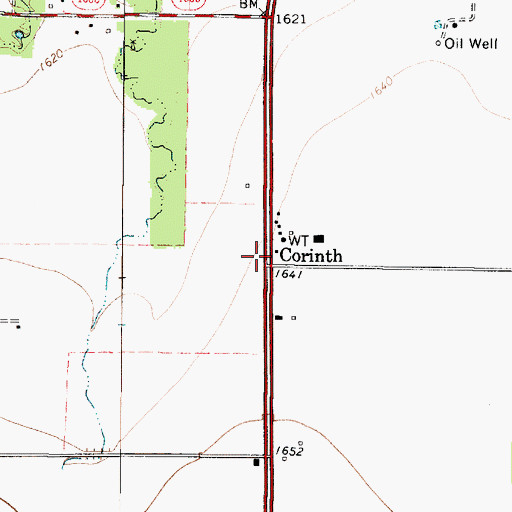 Topographic Map of Corinth, TX