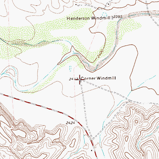 Topographic Map of Corner Windmill, TX