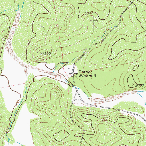Topographic Map of Corner Windmill, TX
