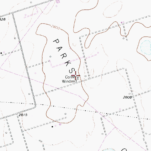 Topographic Map of Corner Windmill, TX