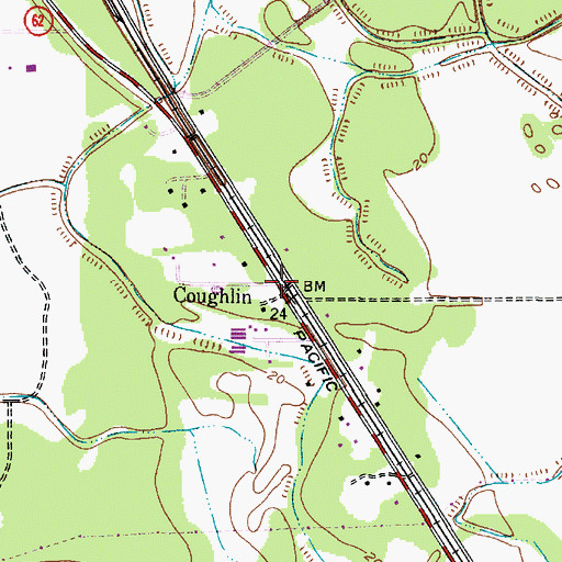 Topographic Map of Coughlin, TX