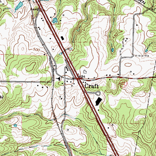 Topographic Map of Craft, TX