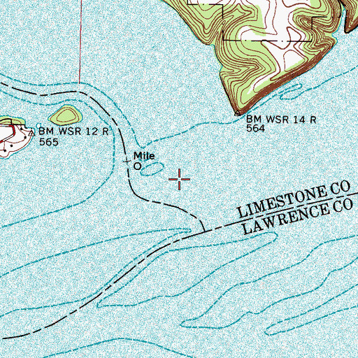 Topographic Map of Coxs Bar (historical), AL