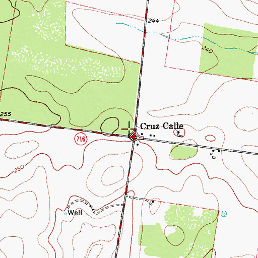 Topographic Map of Cruz Calle, TX
