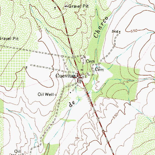 Topographic Map of Cuevitas, TX