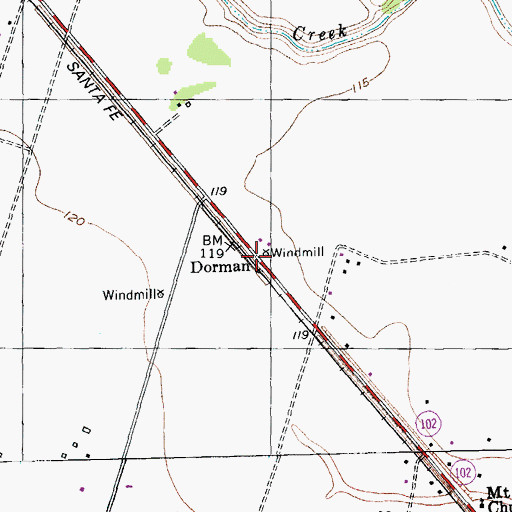 Topographic Map of Dorman, TX
