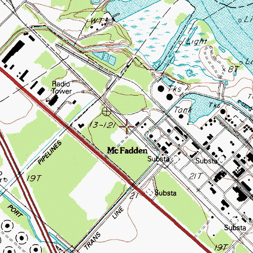 Topographic Map of Dowling, TX
