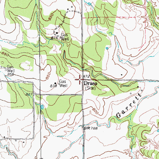 Topographic Map of Draco, TX