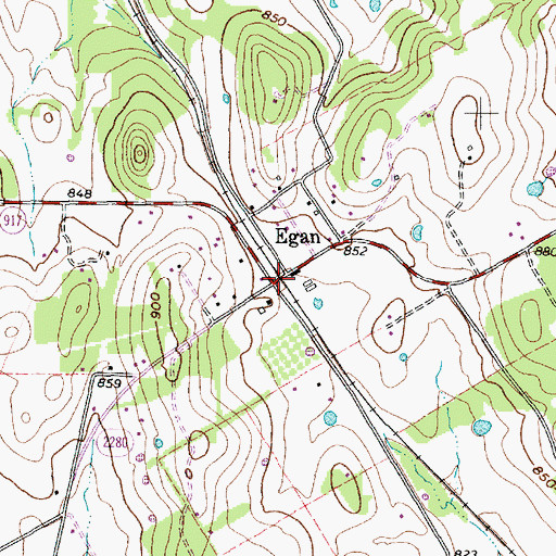 Topographic Map of Egan, TX