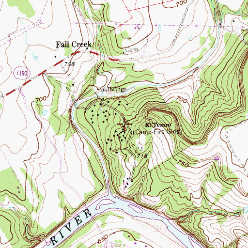 Topographic Map of El Tesoro, TX