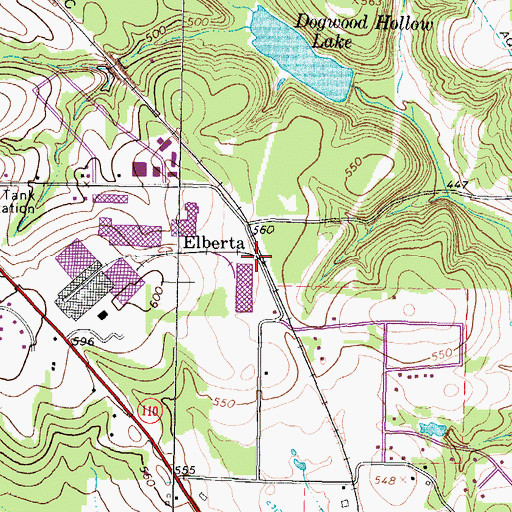 Topographic Map of Elberta, TX