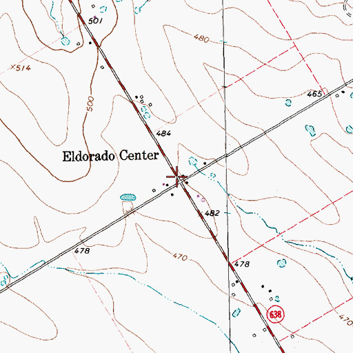 Topographic Map of Eldorado Center, TX