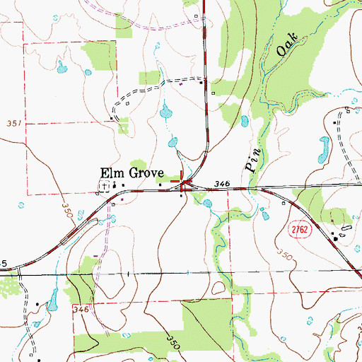 Topographic Map of Elm Grove, TX