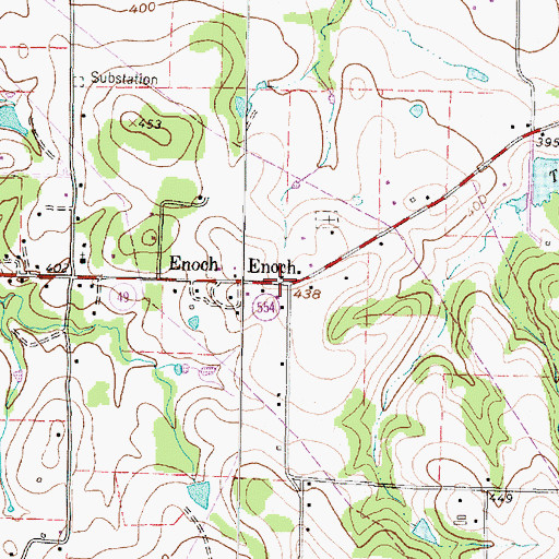 Topographic Map of Enoch, TX